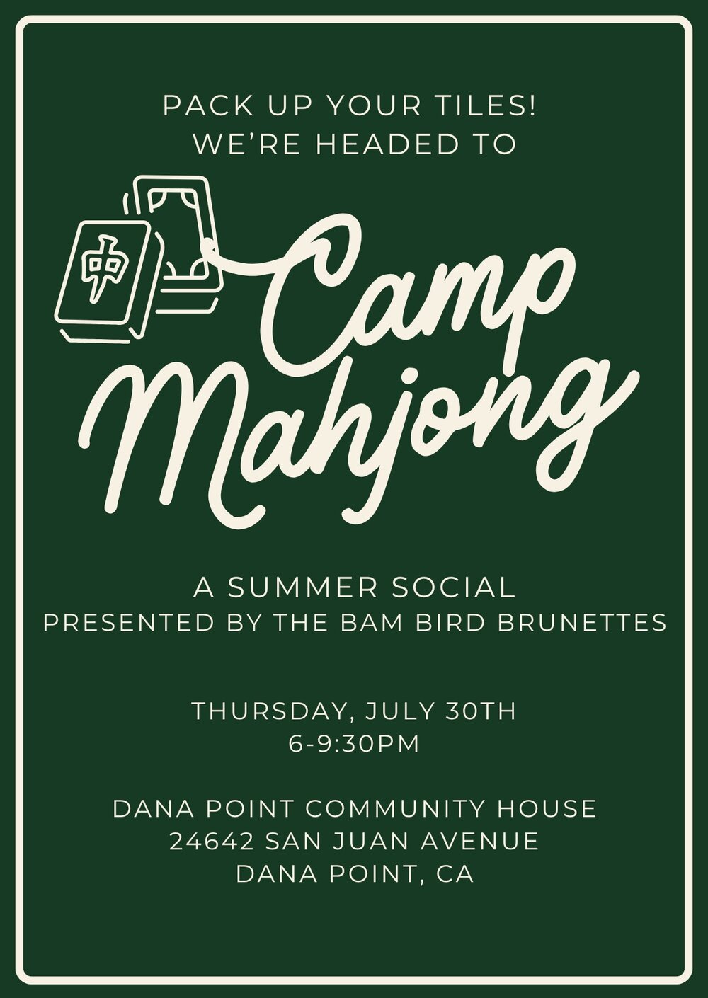 Camp Mahjong, a summer social